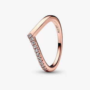 14k Rose Gold-plated Wish Half Sparkling Ring Pandora