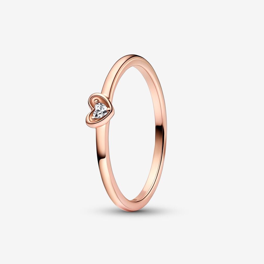 14k Rose Gold-plated Radiant Heart Ring - Pandora - 182495C01