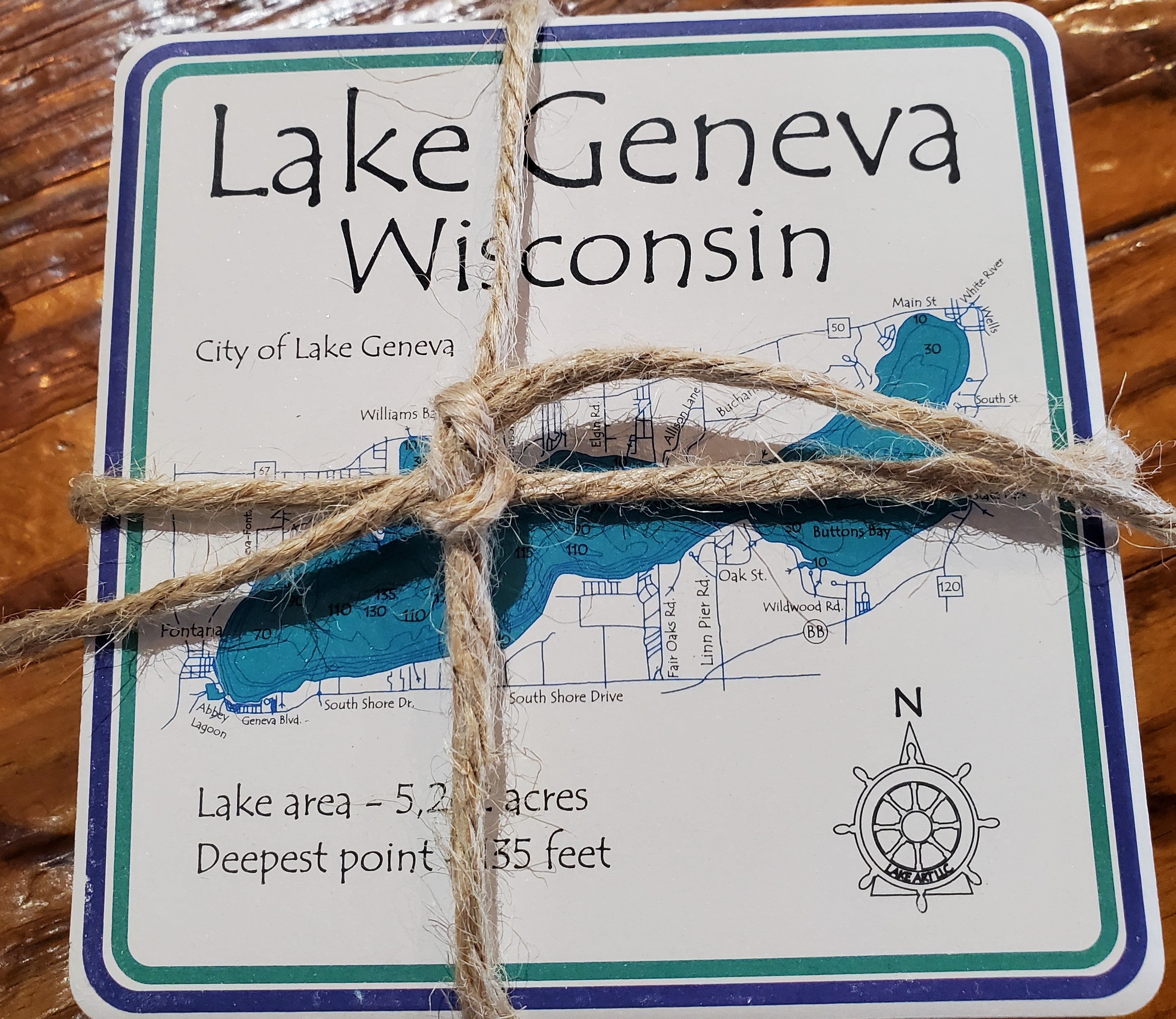Lake Geneva Coasters (Set of 4) – Red Barn Company Store