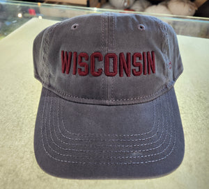Baseball Hat Charcoal w/ Wisconsin