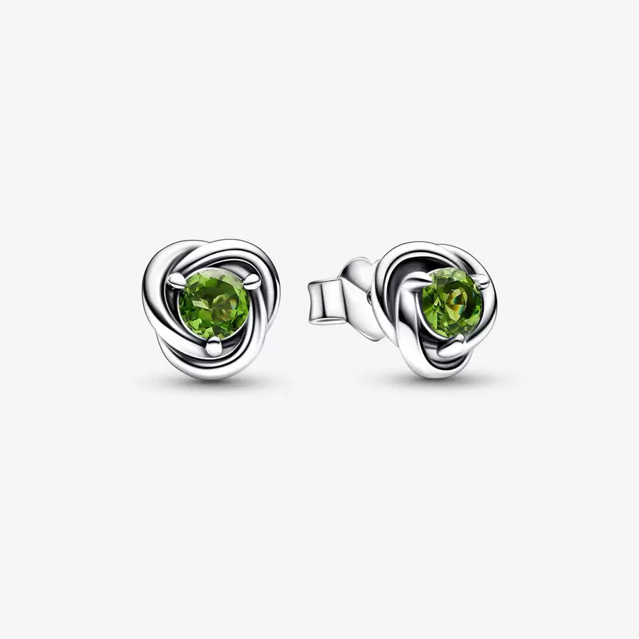 Spring Green Eternity Circle Stud Earrings - Pandora - 292334C03
