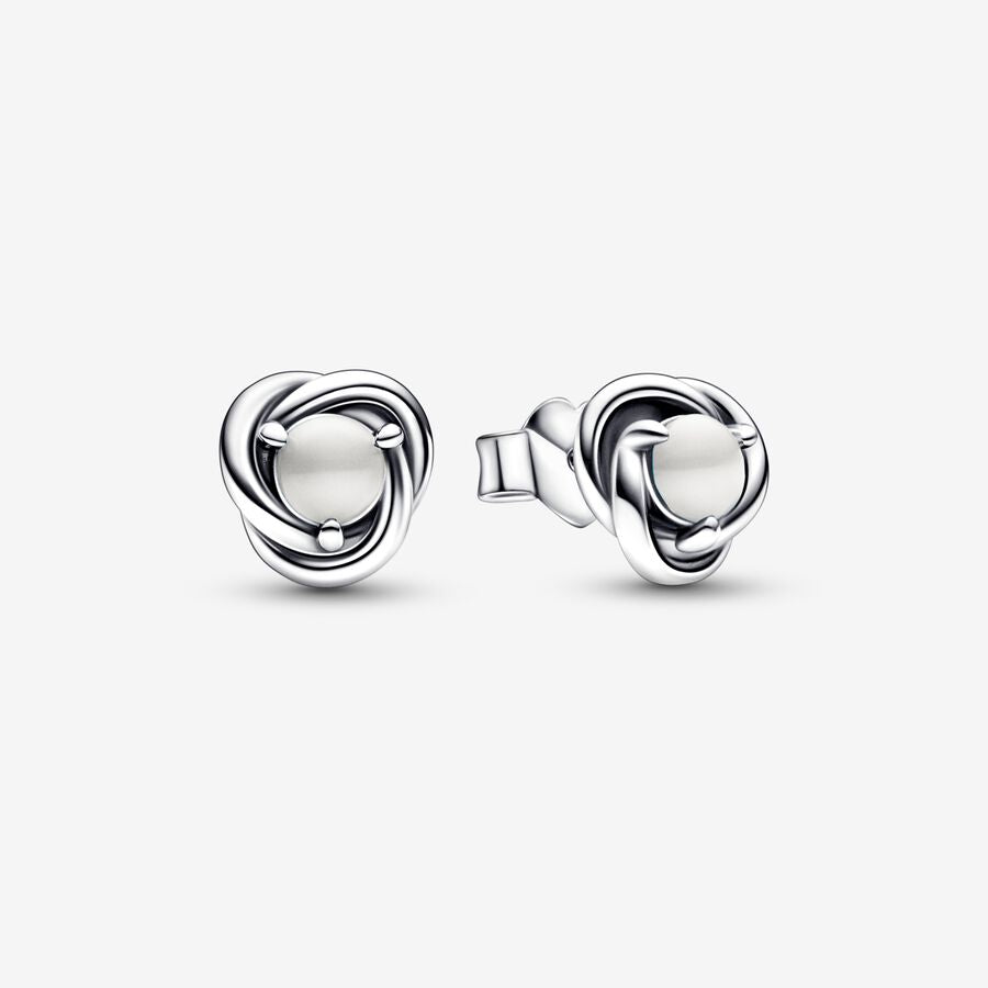 White Mother of Pearl Eternity Circle Stud Earrings - Pandora - 292335C03