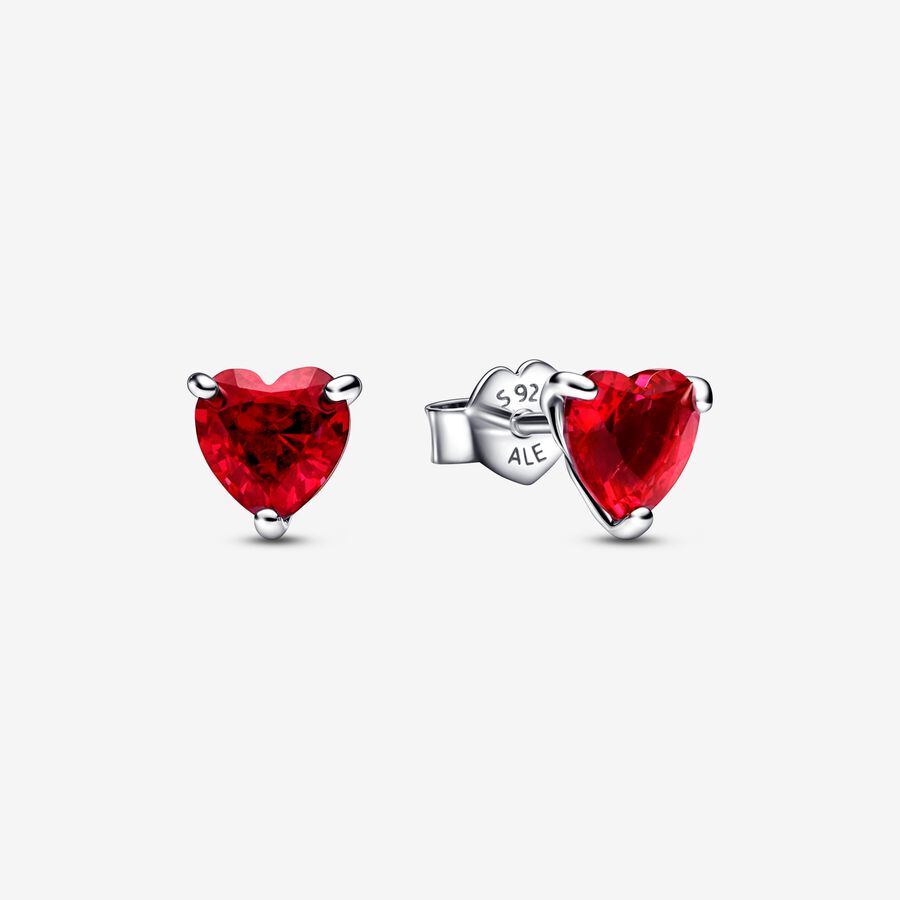 Red Heart Stud Earrings - Pandora - 292549C01