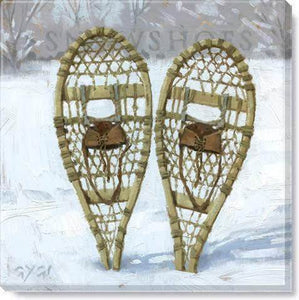Snowshoes Giclee Canvas Wall Art- 9"X9"