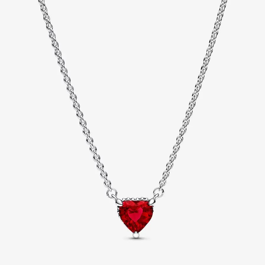 Sparkling Heart Halo Necklace - Pandora - 392542C01-45
