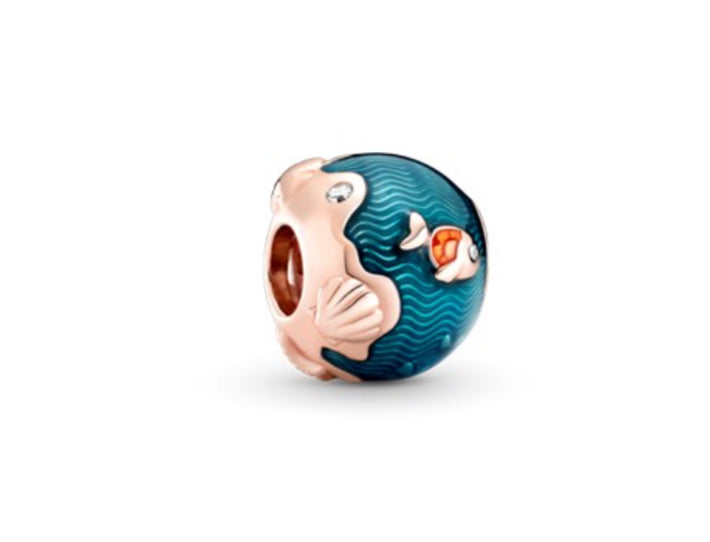 Shimmering Ocean Waves and Fish Charm- Mixed Enamel & Clear CZ - PANDORA - 789004C01