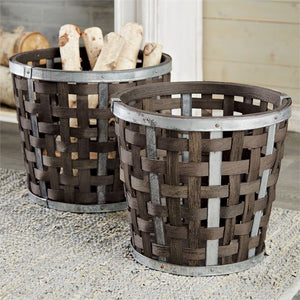 Woven Wood Hearth Pail (2 Sizes)