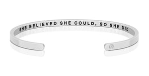 She believed she could, so she did(within)-Mantraband Silver