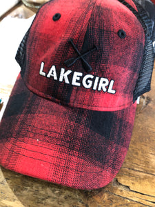 Lakegirl - Buffalo Plaid Cap-Red/Black
