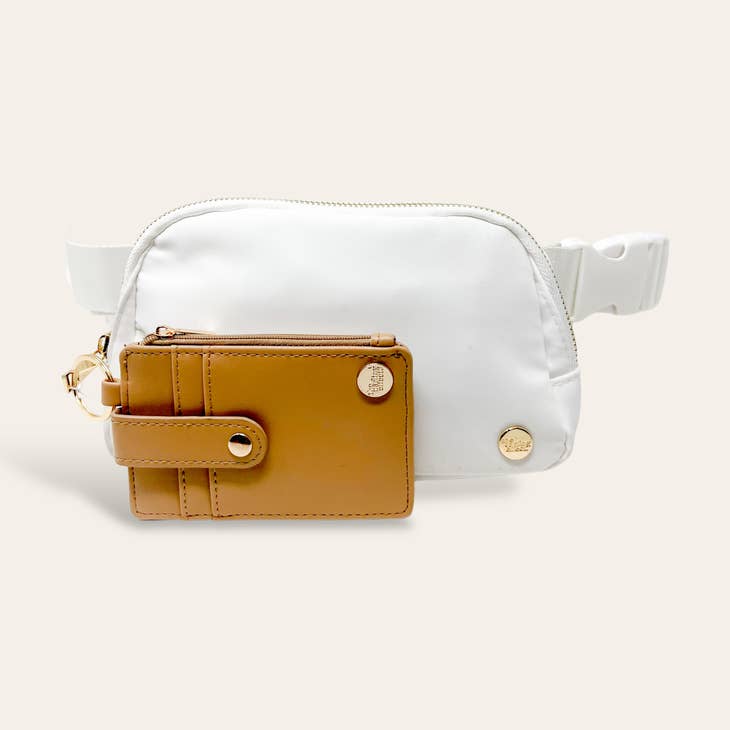 Belt Bag & Wallet - Cloud White / Brown