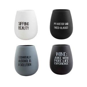 Drinking Silicone Wine Glass Set (2 Styles)