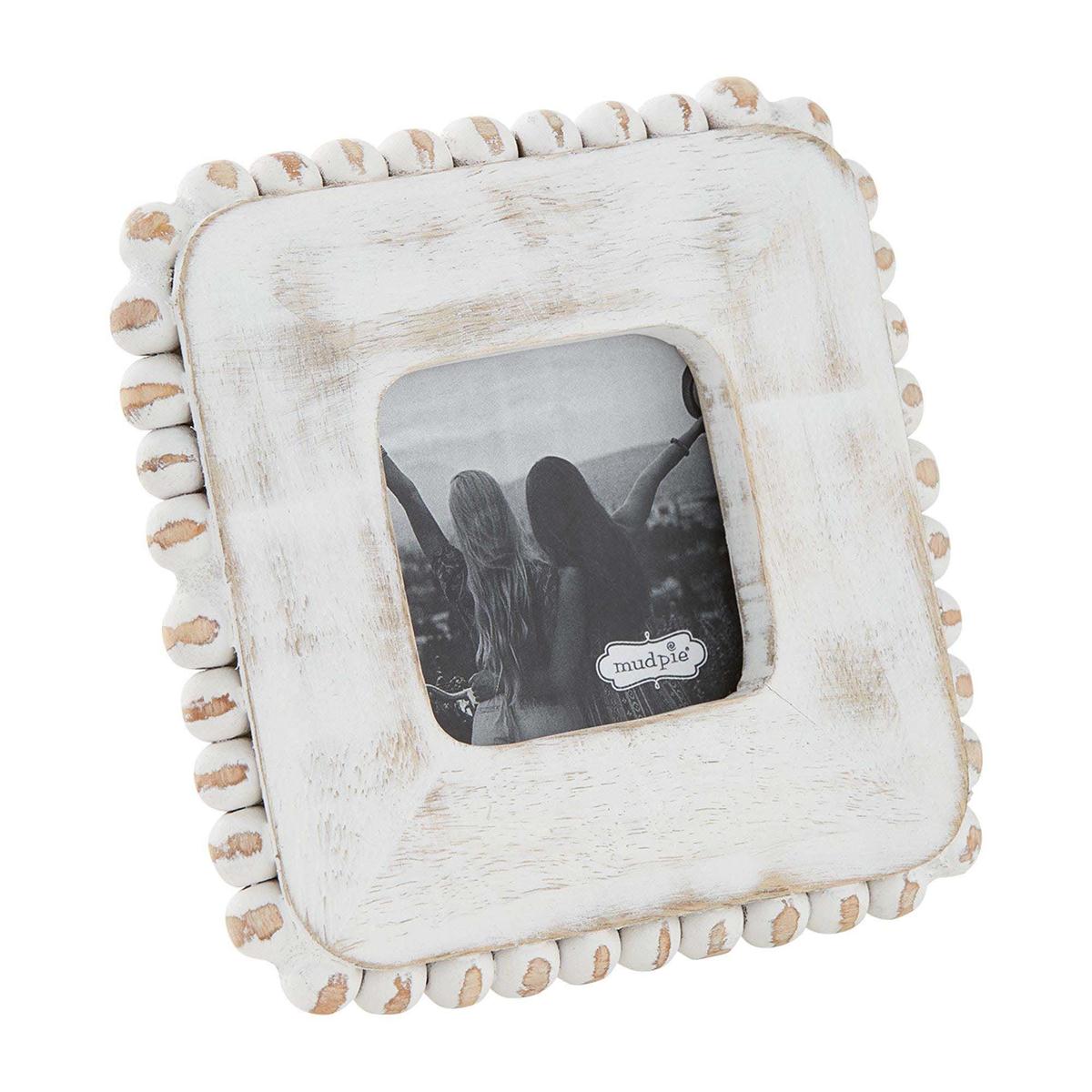 White Small Beaded Wood Picture Frame (3 Styles)