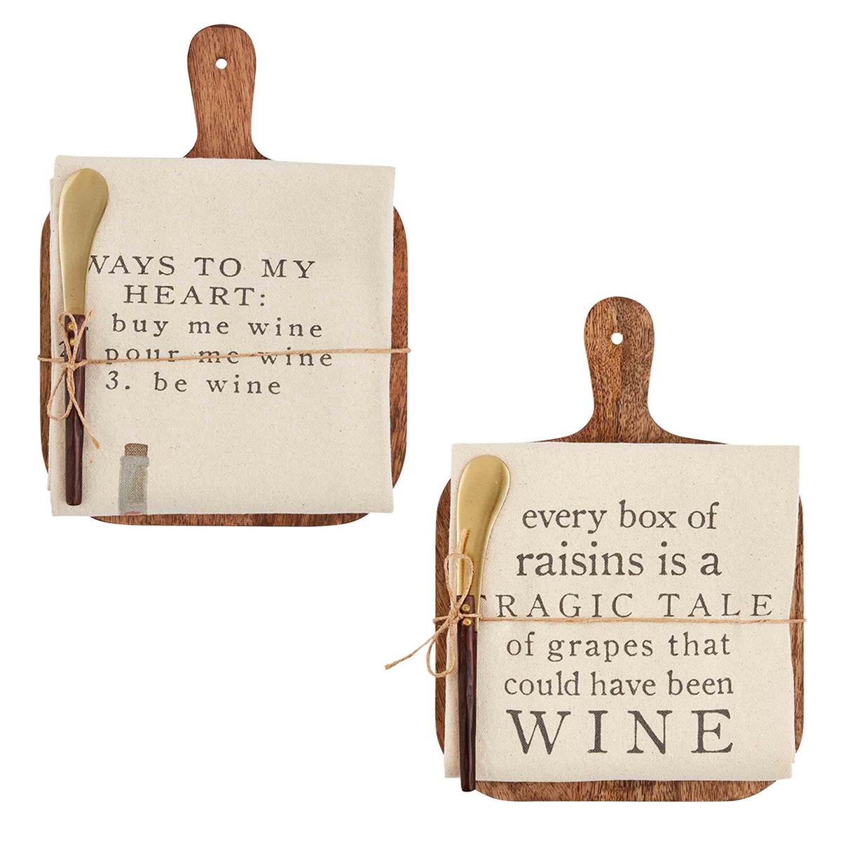 Wine Board & Towel Set (2 Styles)