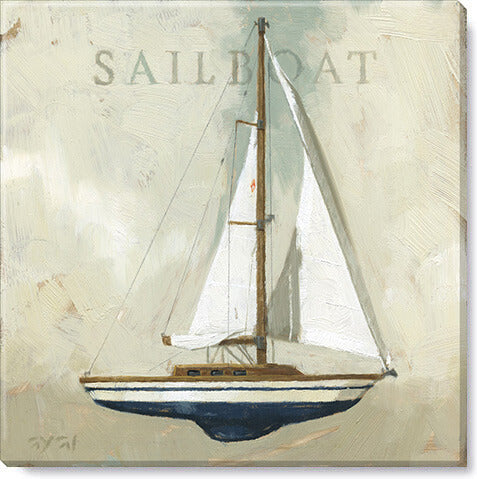 Sailboat Giclee Canvas Wall Art- 9”x9”
