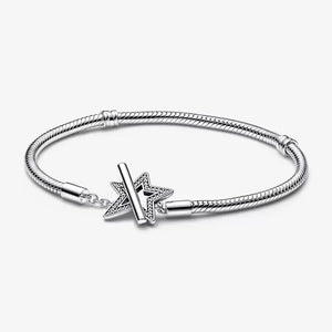 Asymmetric Star T-bar Snake Chain Bracelet - Pandora - 592357C01