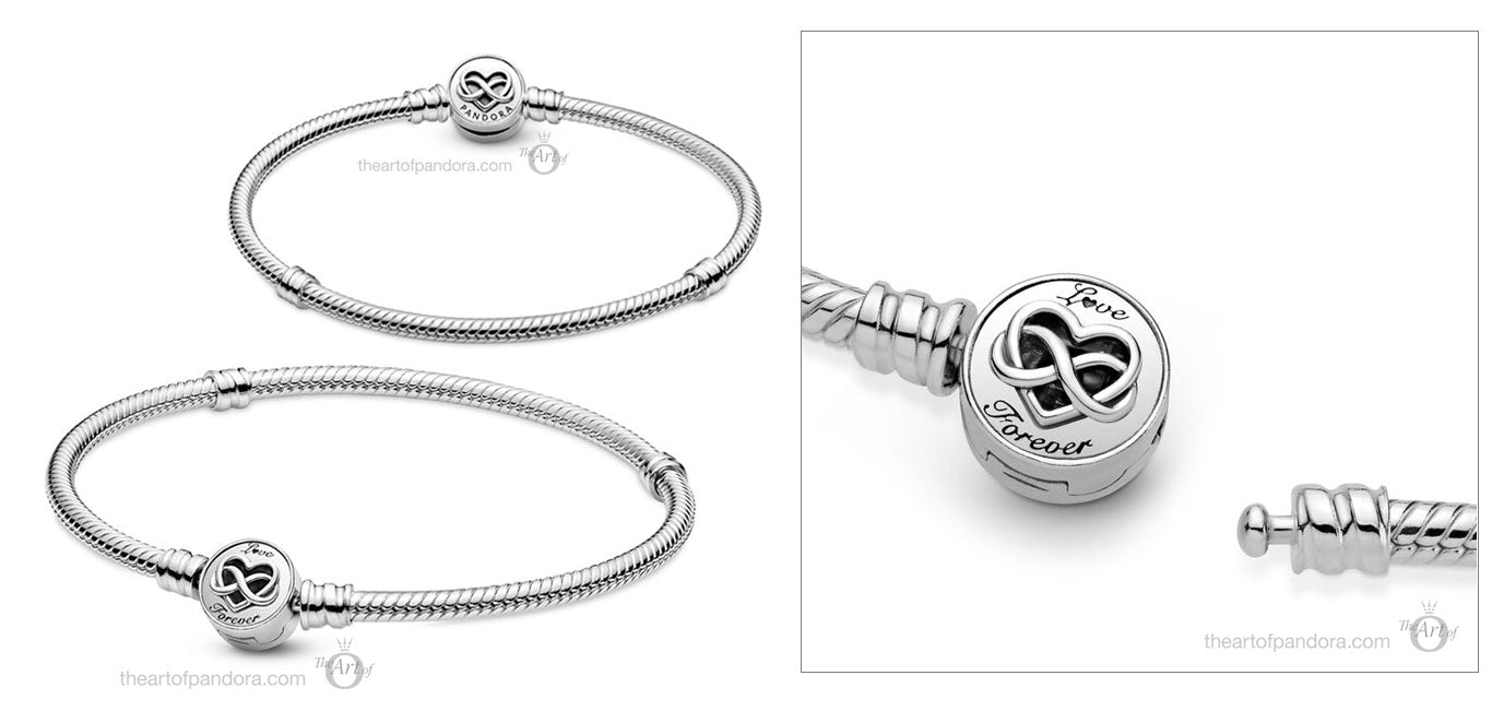 Pandora Moments Heart Infinity Clasp Snake Chain Bracelet-