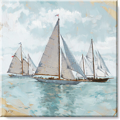 Sailboats Giclee Canvas Wall Art- 5”x5”