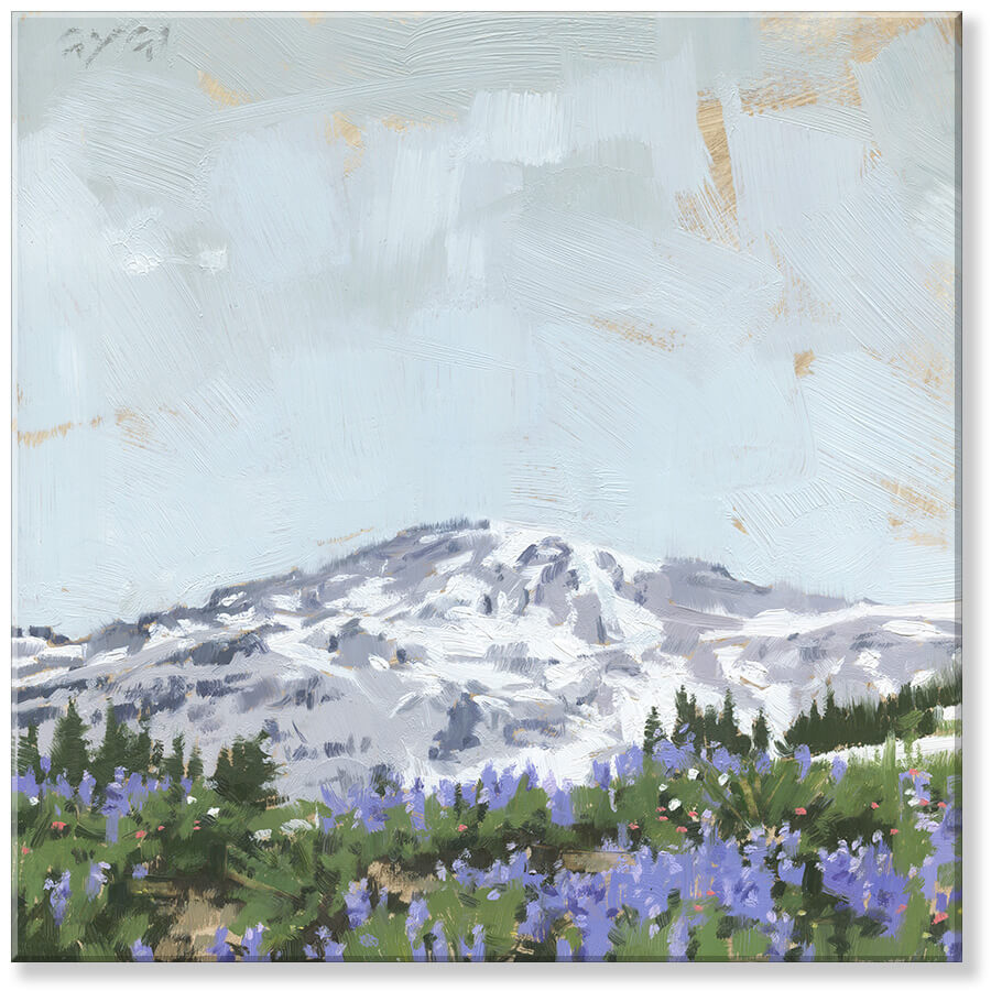Spring Mountain Giclee Canvas Wall Art- 9"x9"