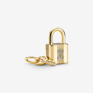 14k Gold-Plated Padlock & Key Charm - Pandora - 760088C01