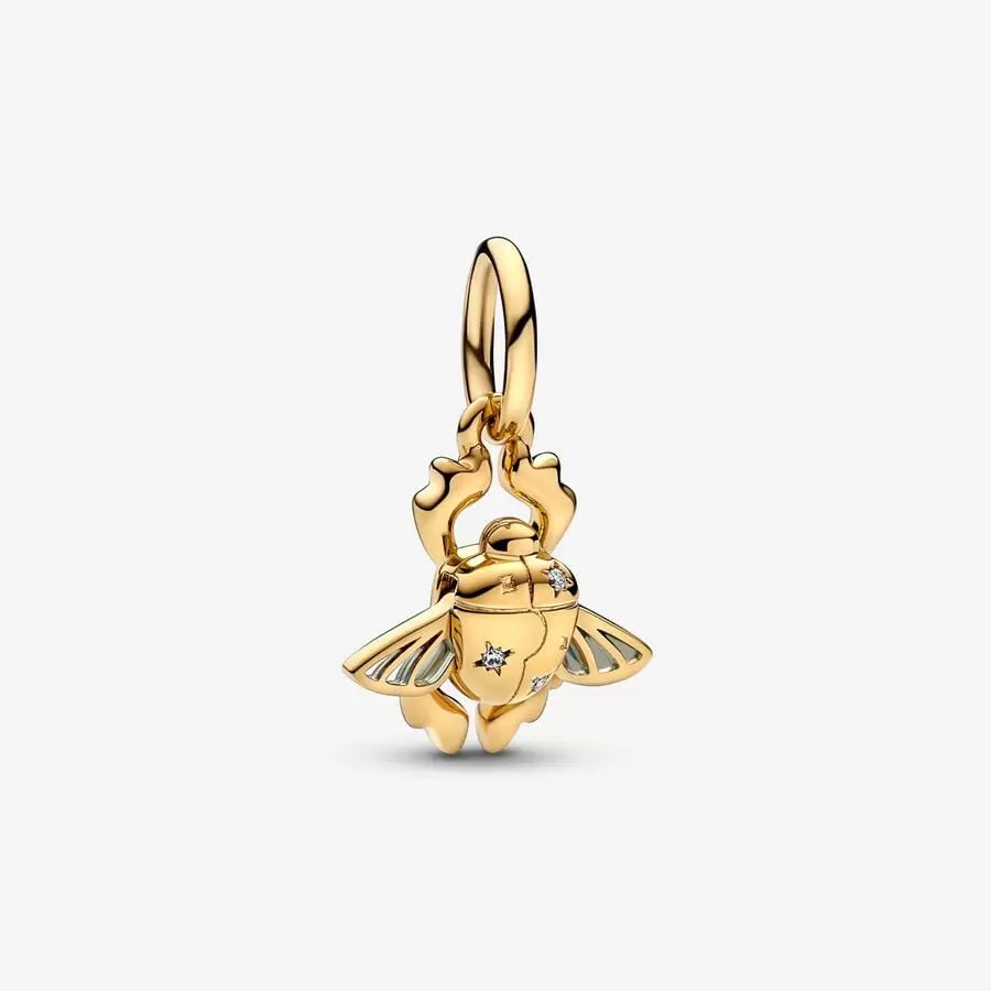 14k Gold-Plated Disney Aladdin Beetle Dangle - Pandora - 762345C01