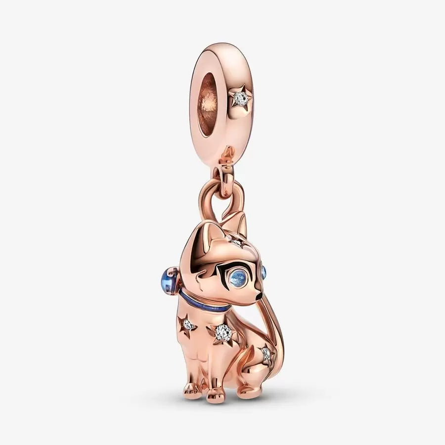 Rose-plated Pet Cat Dangle Charm - Pandora - 782259C01