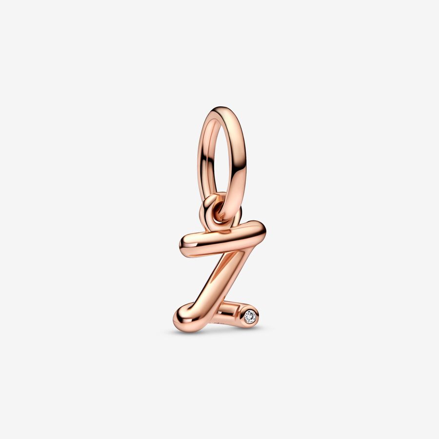 14k Rose Gold-plated Letter z Dangle Charm - Pandora - 782457C01