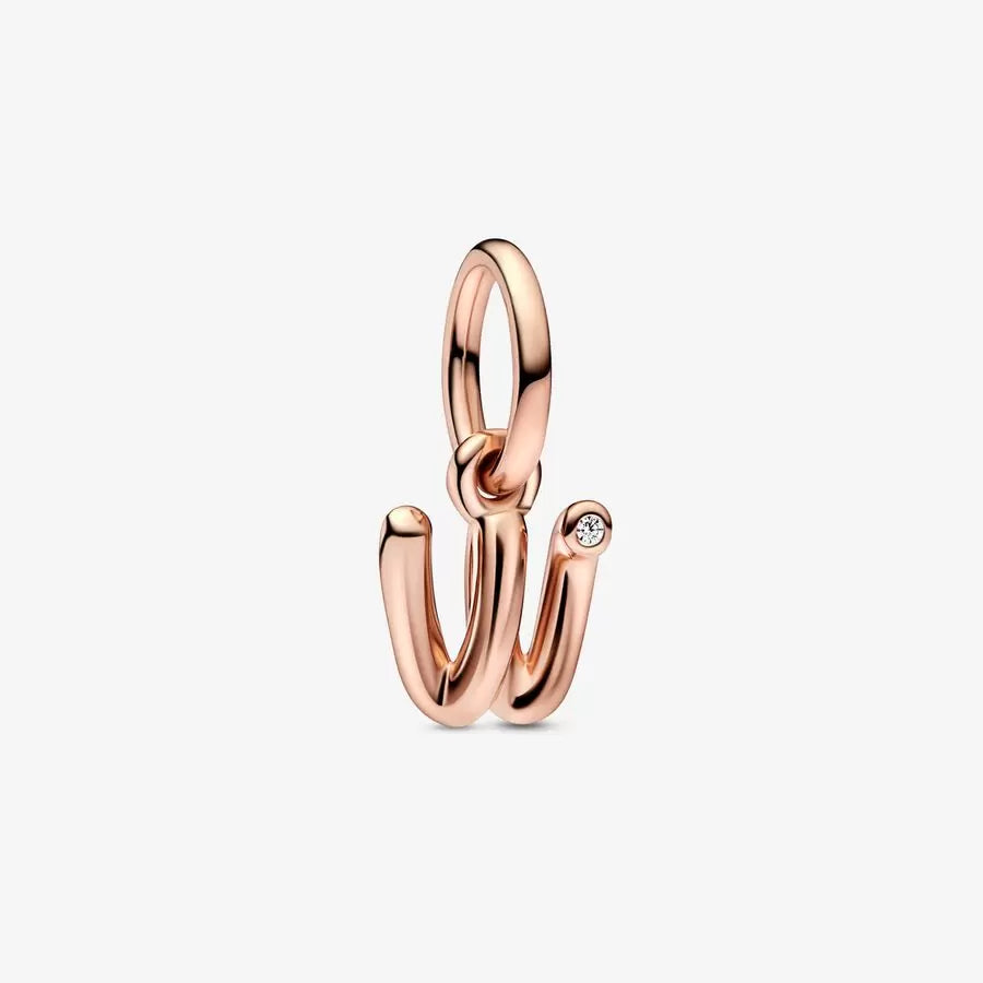 14k Rose Gold-plated Letter w Dangle Charm - Pandora - 782481C01