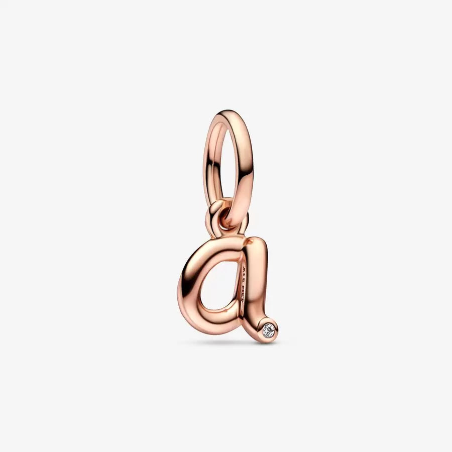 Pandora Letter E Script Alphabet Dangle Charm | Rose Gold-Plated