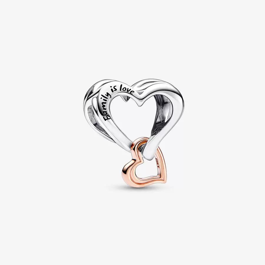 Two-Tone Openwork Infinity Heart Charm - Pandora - 782642C00