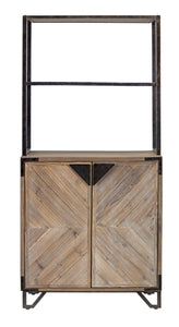 Fir Wood and Iron Cabinet with Shelving