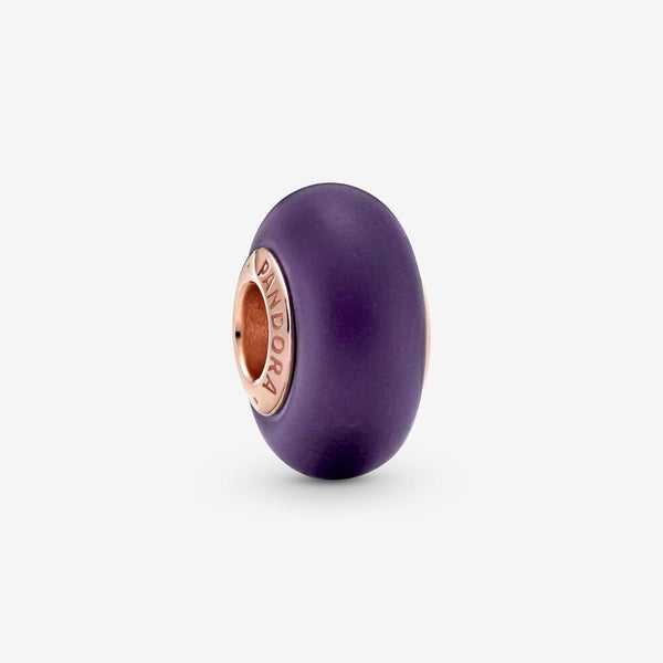 PANDORA ガラス ビーズ Purple Faceted Glass Pandora Murano Glass Charm Purple Shimmer Faceted Bead