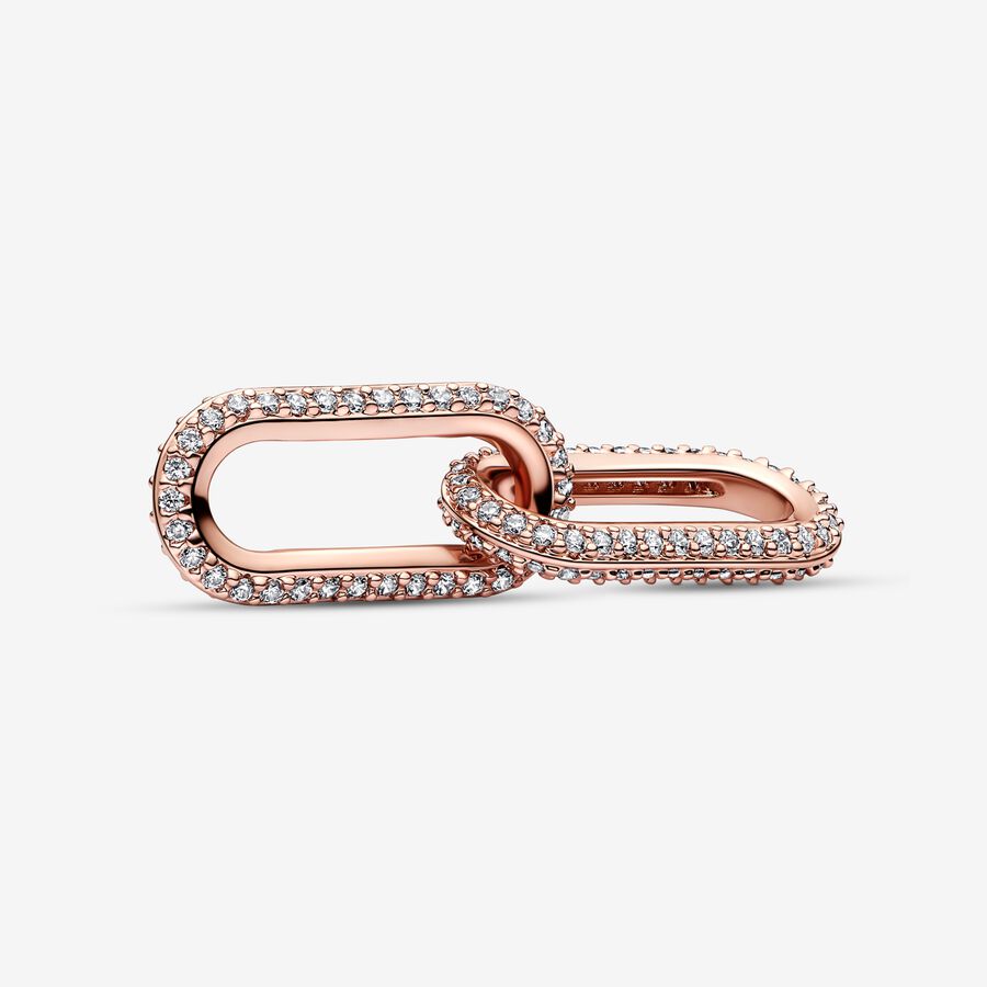 14k Rose Gold-plated Pavé Double Styling Link - Pandora Me - 789660C01