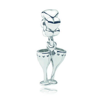 Cheers Champagne Glasses Charm - Sterling Silver - PANDORA - 791150