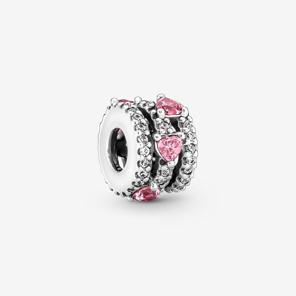 Sparkling Triple Halo Hearts Charm - Pandora - 791161C01