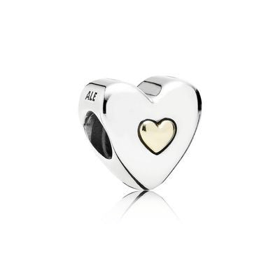 Happy Anniversary Charm - Sterling Silver with 14K Gold - PANDORA - 791290
