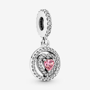Sparkling Triple Halo Hearts Dangle Charm - Pandora - 791476C01