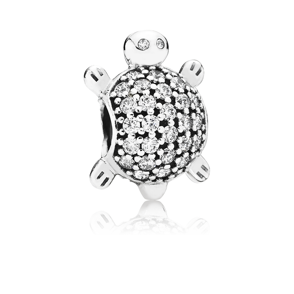 Sea Turtle Charm - Sterling Silver and Clear CZ - PANDORA - 791538CZ