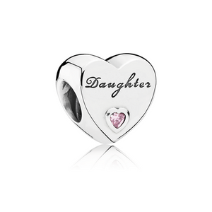 Daughter's Love Charm - Sterling Silver with Pink CZ - PANDORA - 791726PCZ