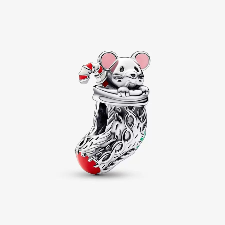 Festive Mouse & Stocking Charm - Pandora - 792366C01