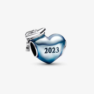 Blue 2023 Graduation Heart Charm - Pandora - 792590C01