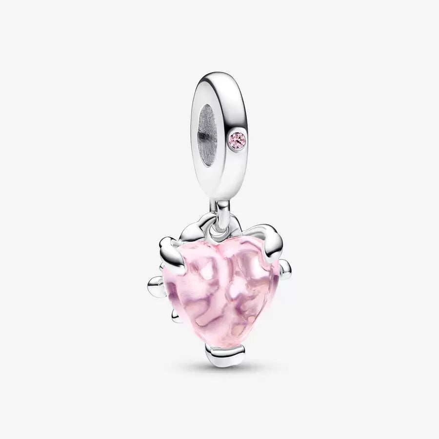 Pink Family Tree & Heart Dangle Charm - Pandora - 792654C01 – Red Pink Family Tree & Heart Dangle Charm - Pandora - 792654C01 – Red