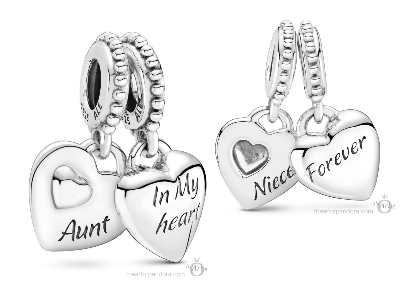 Aunt & Niece Split Heart Dangle Charm - Pandora - 799188C00