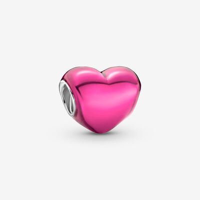Metallic Pink Heart Charm - Pandora - 799291C03