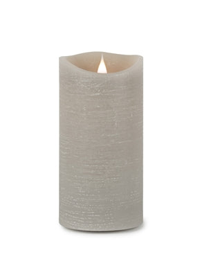 Light Gray LED Flameless Candle- 3.5" X 7.75"