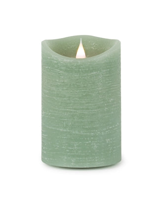 Light Green LED Flameless Candle- 3.5" x 5"