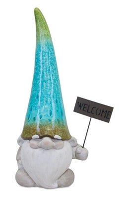24" Magnesium Gnome with Welcome Sign
