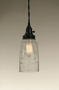 Half Gallon Open Bottom Mason Jar Pendant Lamp - Clear Glass