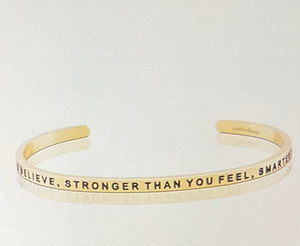 Braver, Stronger, Smarter Infinity Bracelet- Mantraband - Gold