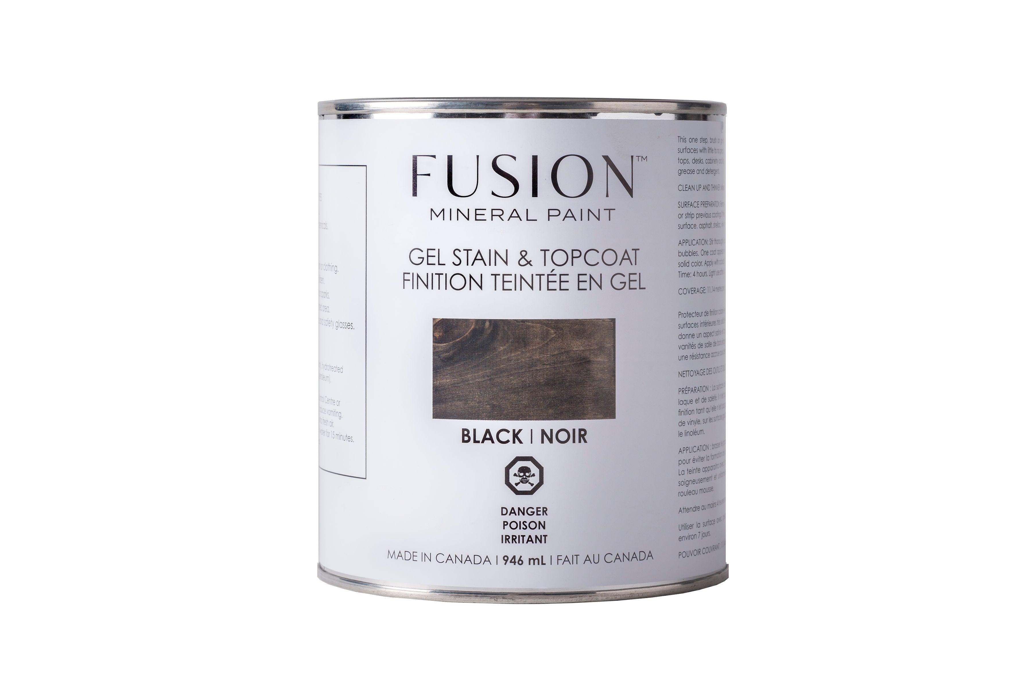 Fusion-Gel Stain and Top Coat-Black-946ml