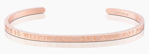 God Is Within Her, She Will Not Fall (No Ink)- MantraBand- 18K Rose Gold Overlay